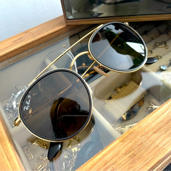 Polarized Round Double Bridge Ray Ban Sunglasses - Picture 1 of 2